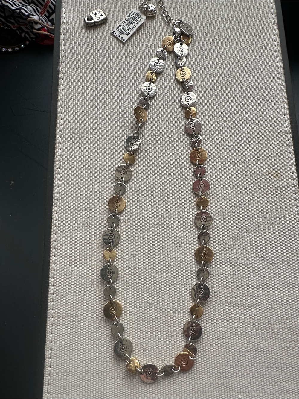 Brighton Two-Tone Gold and Silver Floral Disc Necklace